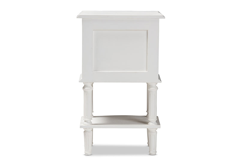 Gilbert Country Cottage Farmhouse White Finished 2-Drawer Nightstand