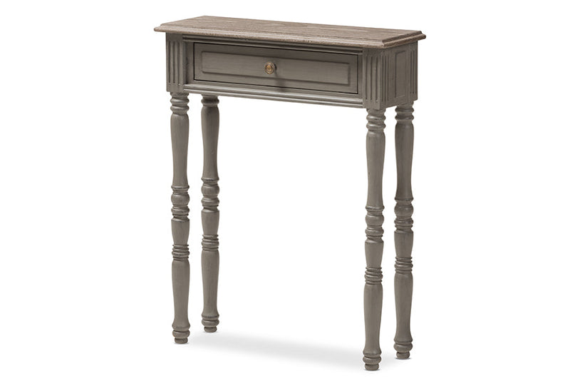 Celia Country Brown Finished 1-Drawer Console Table Baxton