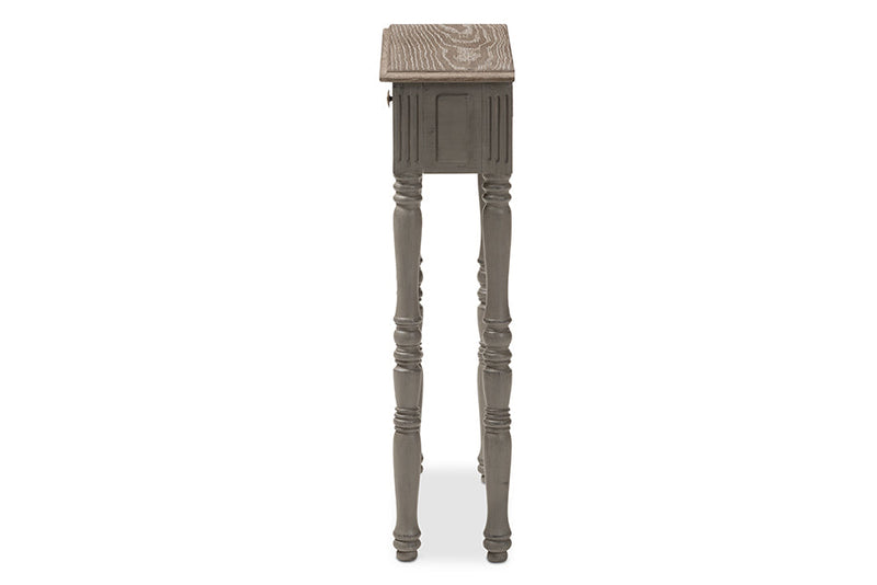 Celia Country Brown Finished 1-Drawer Console Table Baxton