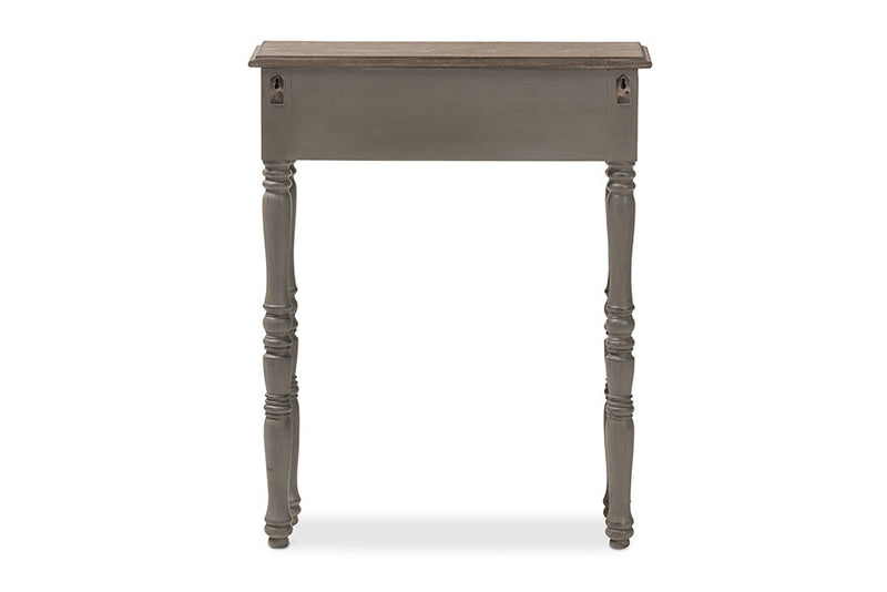 Celia Country Brown Finished 1-Drawer Console Table Baxton