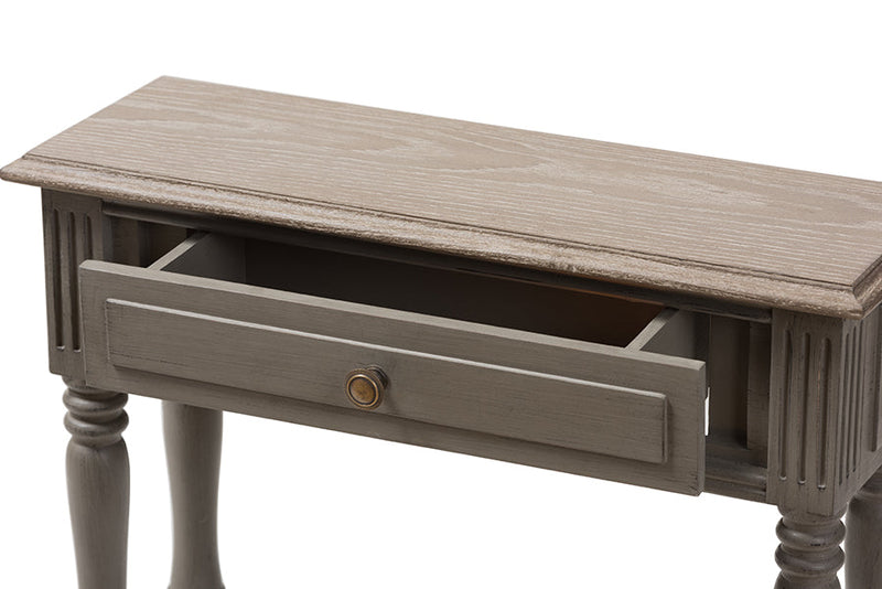 Celia Country Brown Finished 1-Drawer Console Table Baxton