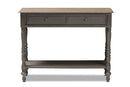 Celia Country Brown Finished 2-Drawer Console Table Baxton