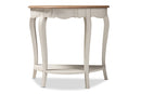 Rogier Country White and Natural Brown Finished Console Table Baxton