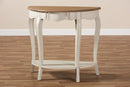 Rogier Country White and Natural Brown Finished Console Table Baxton