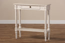 Catalina 31.5" Wide Country Whitewashed 1-Drawer Console Table Baxton