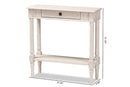 Catalina 31.5" Wide Country Whitewashed 1-Drawer Console Table Baxton