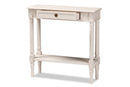 Catalina 31.5" Wide Country Whitewashed 1-Drawer Console Table Baxton