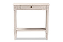 Catalina 31.5" Wide Country Whitewashed 1-Drawer Console Table Baxton
