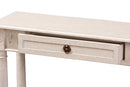 Catalina 31.5" Wide Country Whitewashed 1-Drawer Console Table Baxton
