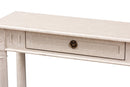 Catalina 31.5" Wide Country Whitewashed 1-Drawer Console Table Baxton