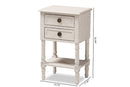 Yana Country Whitewashed 2-Drawer Nightstand Baxton