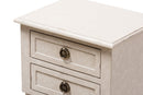 Yana Country Whitewashed 2-Drawer Nightstand Baxton