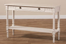 Catalina 47" Wide Country Whitewashed 1-Drawer Console Table Baxton