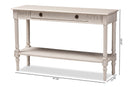 Catalina 47" Wide Country Whitewashed 1-Drawer Console Table Baxton