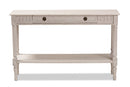 Catalina 47" Wide Country Whitewashed 1-Drawer Console Table Baxton
