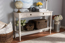 Catalina 47" Wide Country Whitewashed 1-Drawer Console Table Baxton