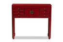 Janna Red Bronze Finished Accents 6-Drawer Console Table Baxton