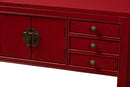 Janna Red Bronze Finished Accents 6-Drawer Console Table Baxton