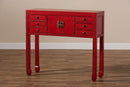 Janna Red Bronze Finished Accents 6-Drawer Console Table Baxton