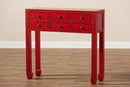Avril Red Bronze Finished Accents 6-Drawer Console Table Baxton
