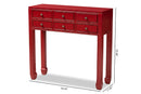Avril Red Bronze Finished Accents 6-Drawer Console Table Baxton