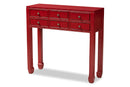 Avril Red Bronze Finished Accents 6-Drawer Console Table Baxton