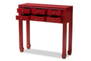Avril Red Bronze Finished Accents 6-Drawer Console Table Baxton