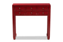 Avril Red Bronze Finished Accents 6-Drawer Console Table Baxton