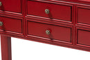 Avril Red Bronze Finished Accents 6-Drawer Console Table Baxton