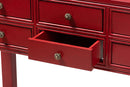 Avril Red Bronze Finished Accents 6-Drawer Console Table Baxton