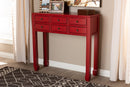 Avril Red Bronze Finished Accents 6-Drawer Console Table Baxton