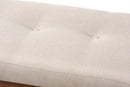 Nairi Light Beige Fabric Upholstered Walnut Brown Bench Baxton