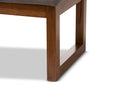 Nairi Gray Fabric Upholstered Walnut Brown Bench Baxton