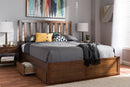 Anzia Walnut Finished Queen Size Storage Platform Bed Baxton