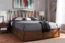 Anzia Walnut Finished Queen Size Storage Platform Bed Baxton