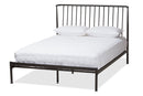 Mare Black Bronze Finished Metal Queen Size Platform Bed Baxton