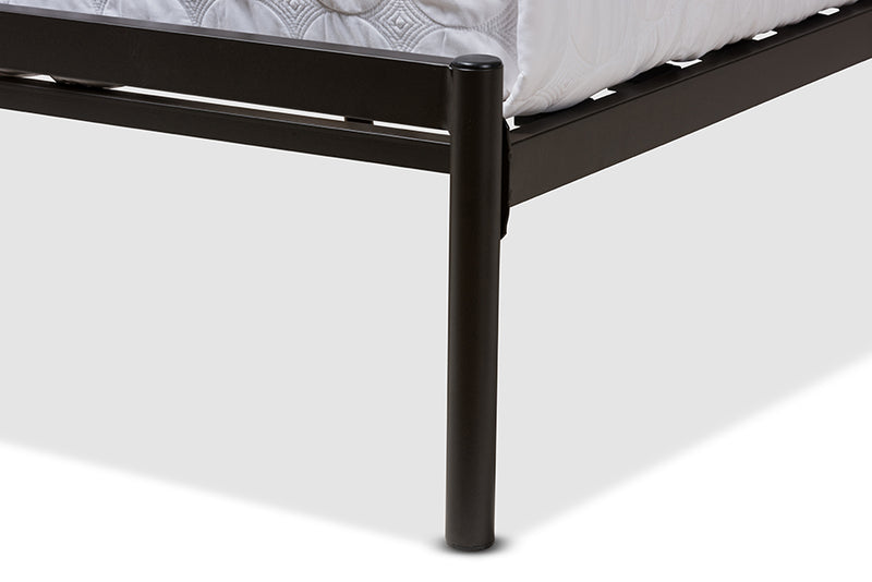 Mare Modern and Contemporary Black Bronze Finished Metal Queen Size Platform Bed