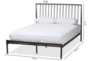 Mare Black Bronze Finished Metal Queen Size Platform Bed Baxton