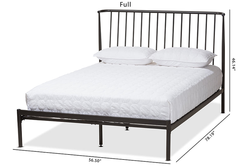 Mare Modern and Contemporary Black Bronze Finished Metal Queen Size Platform Bed