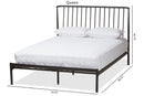 Mare Black Bronze Finished Metal Queen Size Platform Bed Baxton