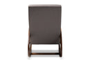 Alaya Gray Fabric Upholstered and Walnut-Rocking Chair Baxton