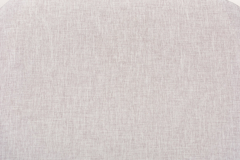 Quintus Greyish Beige Fabric Upholstered Walnut Brown Ottoman Baxton