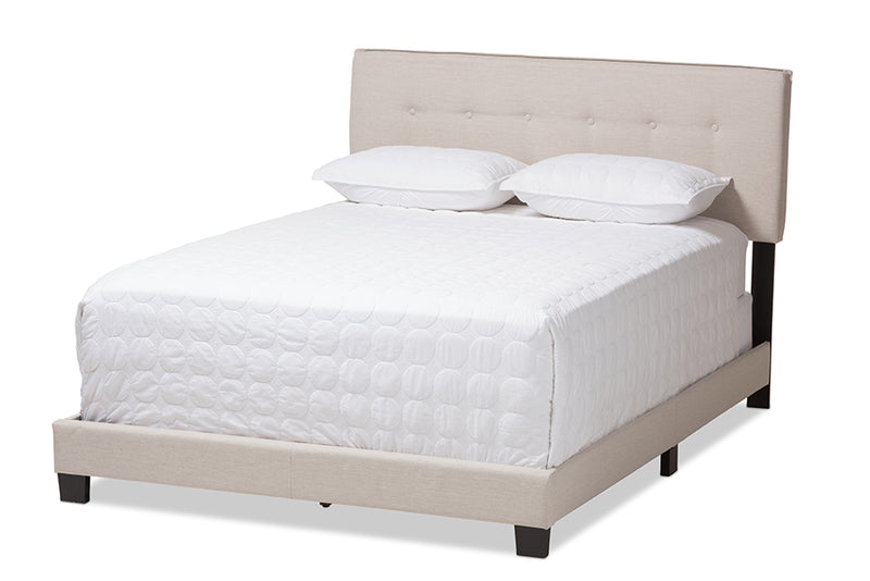 Gilbert Modern and Contemporary Light Beige Fabric Upholstered Full Size Bed