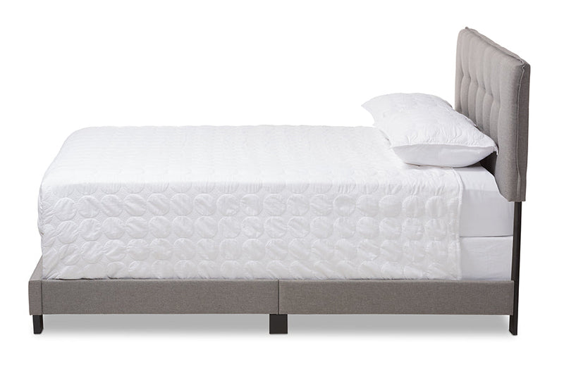 Gilbert Light Gray Fabric Upholstered Queen Size Bed Baxton