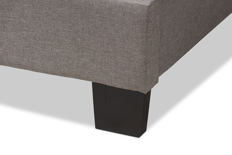 Gilbert Light Gray Fabric Upholstered Queen Size Bed Baxton