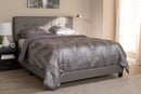 Gilbert Light Gray Fabric Upholstered Queen Size Bed Baxton