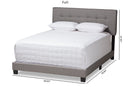 Gilbert Light Gray Fabric Upholstered Queen Size Bed Baxton