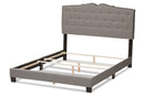 Edwina Light Gray Fabric Upholstered Queen Size Bed Baxton