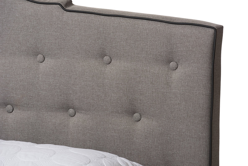 Edwina Modern and Contemporary Light Gray Fabric Upholstered Full Size Bed