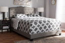 Edwina Light Gray Fabric Upholstered Queen Size Bed Baxton